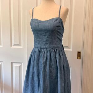 Denim Maxi Summer Dress Size M Tie Back Vero Moda